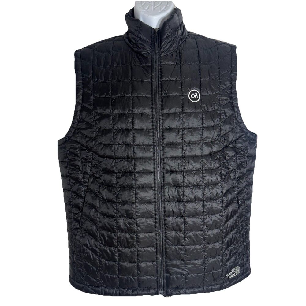 North Face Black Thermoball Eco Puffer Vest Light Full Zip On* Logo Men Large